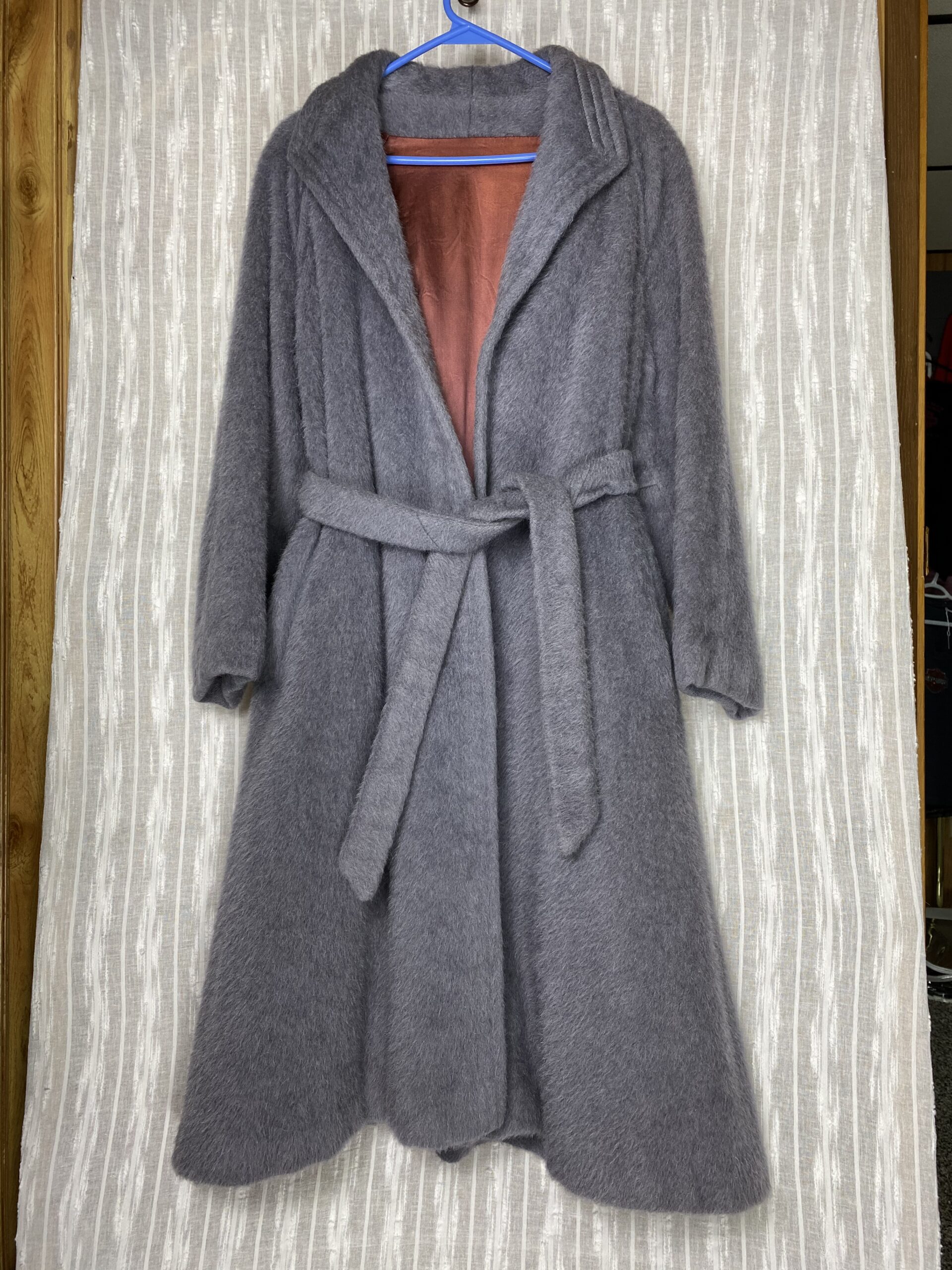 Vintage Mohair wrap coat with belt